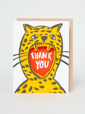 Thank You Cheetah Die-Cut Card