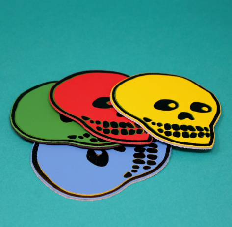 Leather Skull Coasters - Set of 4