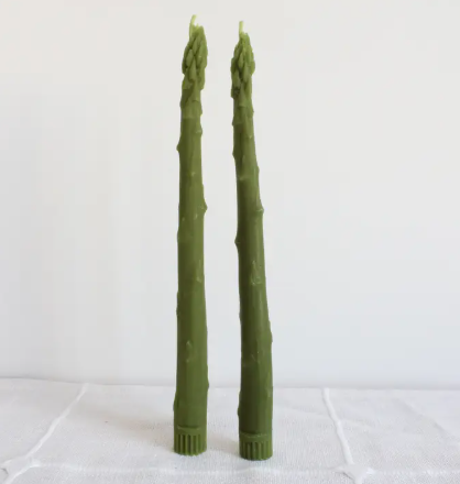 Infuse artistic charm into your home with the Vegetable Beeswax Candle Taper Pairs by Happy Organics, showcasing unique, realistic produce designs handcrafted from pure beeswax.
