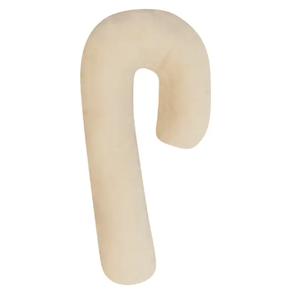 Candy Cane Shaped Hook Pillow by Peking Handicraft – 100% wool hooked front, festive holiday accent - backside