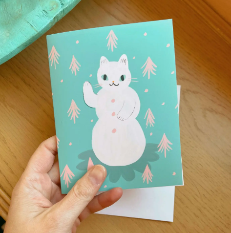Snowcat Holiday Card