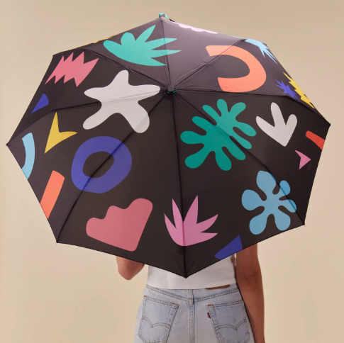 Open Duck Umbrella showcasing its recycled fabric and wind-resistant design - Palma Print