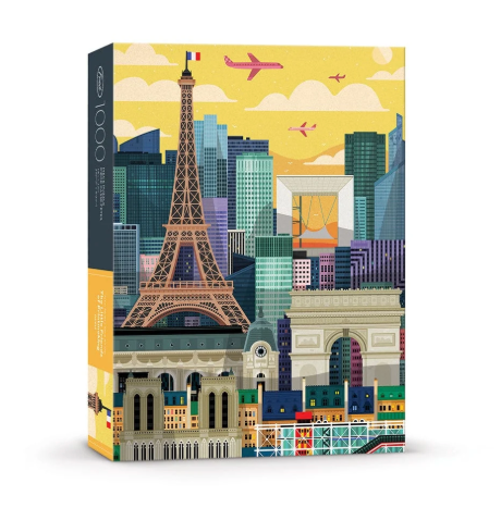 A premium 1000 piece artist series puzzle by Fred & Friends featuring Paris Skyline, vibrant artwork and a high-quality anti-glare finish.