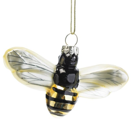 Glass Vintage Bumble Bee Ornament