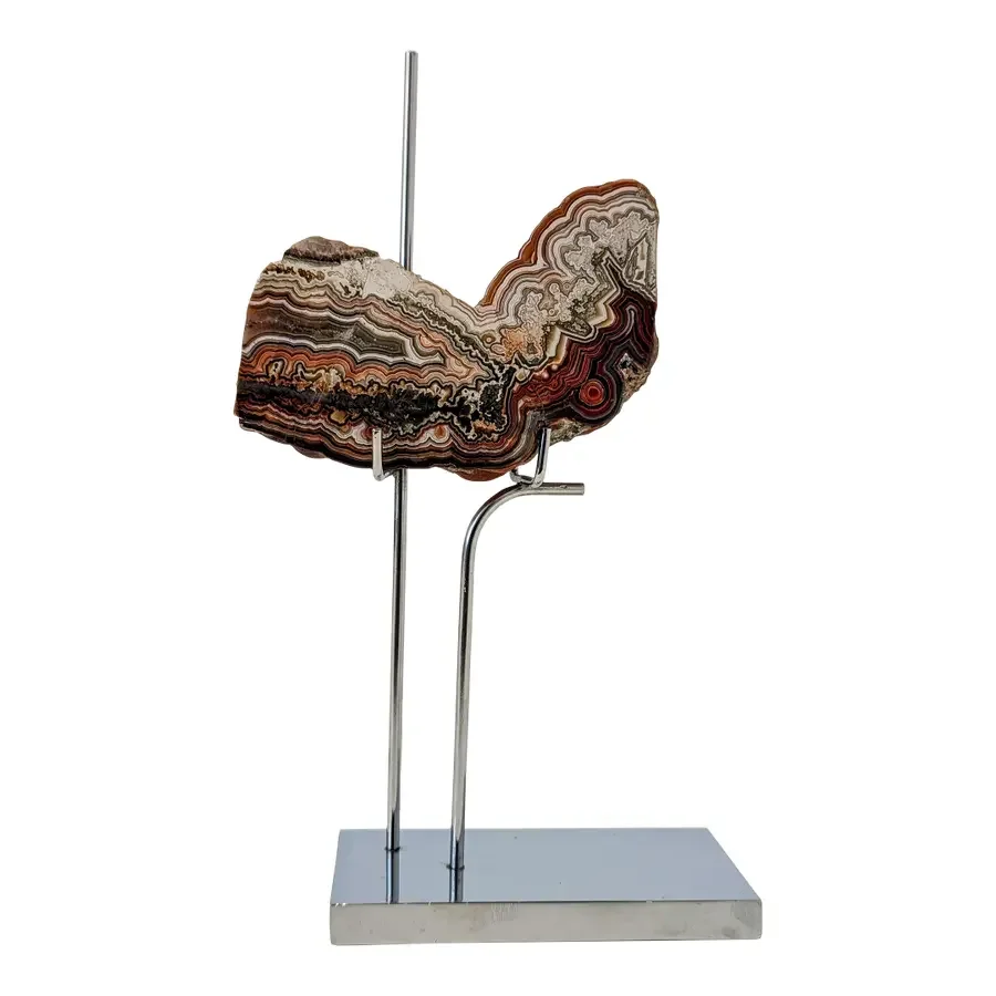 Arthur Court Rock Sculpture mounted on Chrome Stand