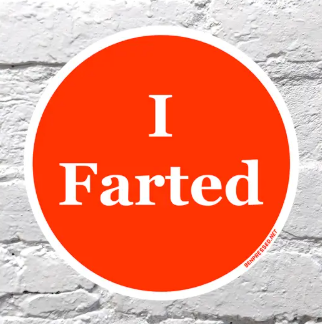 Funny statement sticker for laptops and water bottles with a vibrant orange background and clear white lettering.