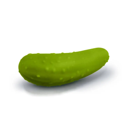 Add a touch of humor to your bar cart with the Pickle Bottle Stopper by Fred & Friends, shown here as a textured green dill pickle against a clean white background.