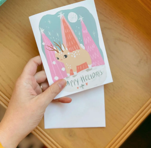 Reindeer Cat Holiday Card