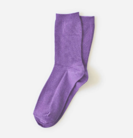 Soft and whimsical, our Wisteria crew socks add a touch of lavender-hued magic to your everyday wardrobe.
