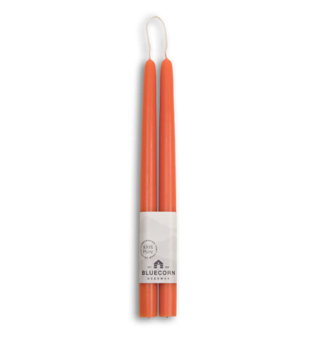 Add natural elegance to your home decor with the Apricot Beeswax Taper Candles by Bluecorn Candles.