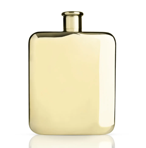 Belmont Polished Gold Plated Flask