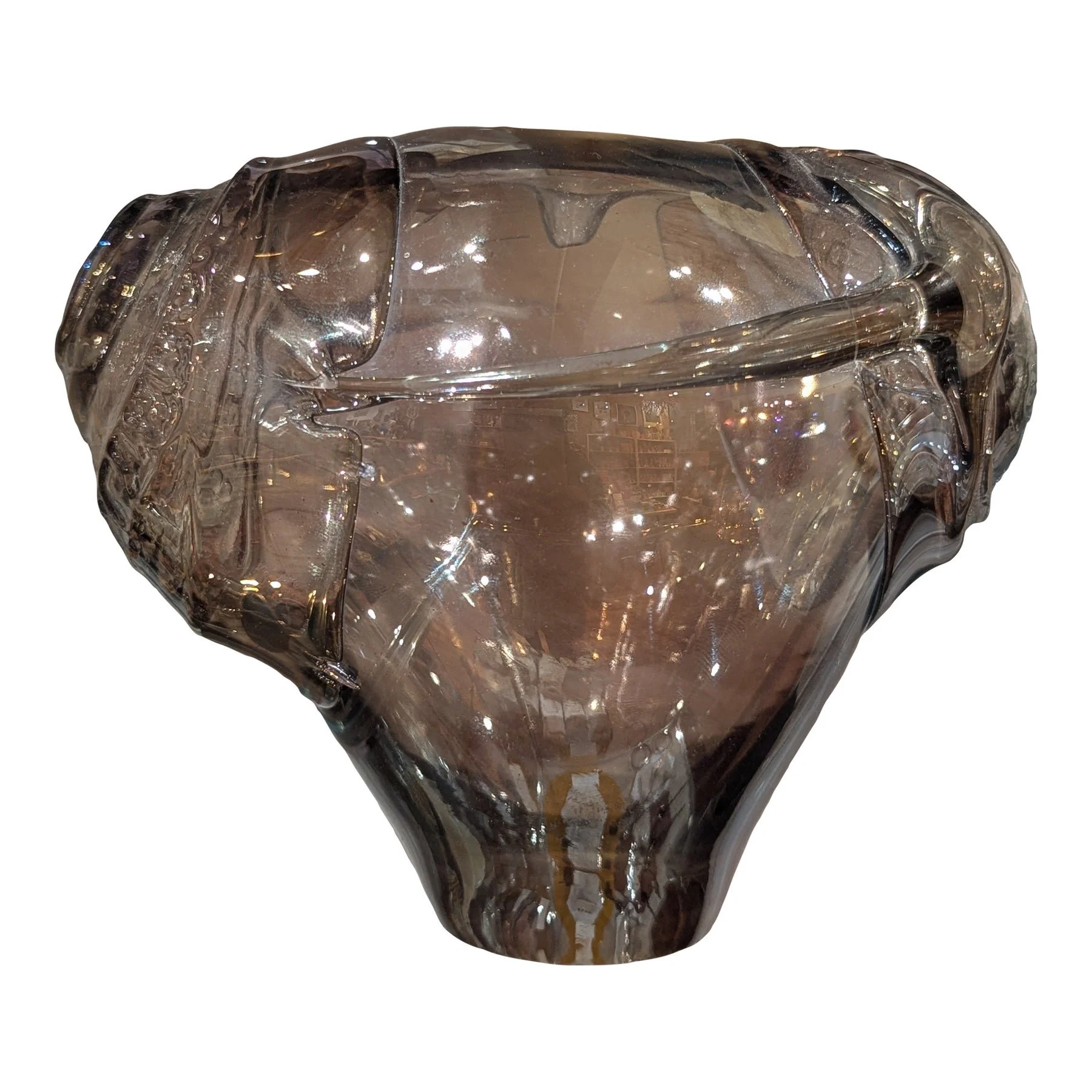 Smoky Iridescent Glass Vase | Jim Wayne 1970s