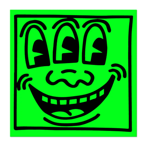 3-Eyed Face By Keith Haring Sticker