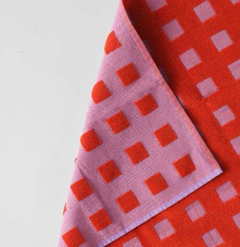 Wrap - Squares Cotton Tea Towel-Lilac-Warm Red-3.png