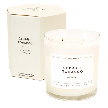 I need this Cedar + Tobacco Candle by Calyan Wax Co