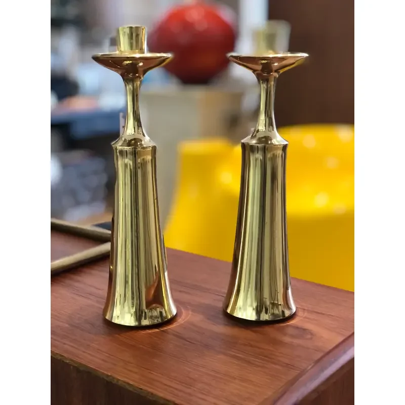 A Pair of Brass Dansk Candleholders by Jens Quistgaard 6.webp