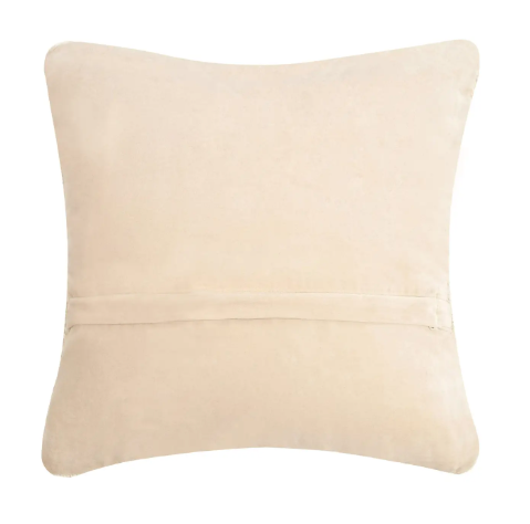 Peking Handicraft accent pillow with a 100% wool front and a plush velvet backing.