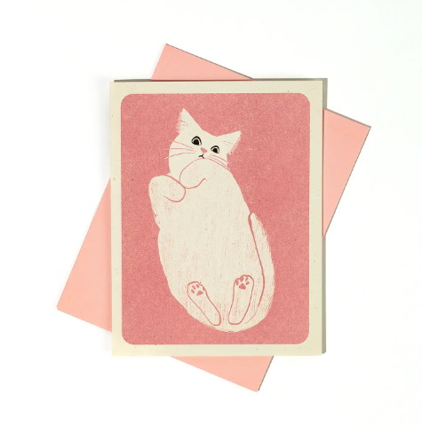 Cat On Glass Card