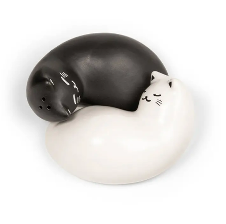 The Purrfect Salt and Pepper Shaker set by Mone Misawa, featuring a sculptural cat design for feline-loving home chefs.