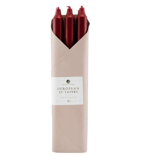 Northern Lights 12" Tapers Gift Set - Bordeaux