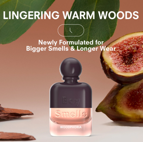 A newly formulated 50ml fine fragrance by Boy Smells, offering lingering warm woods scent for longer wear.