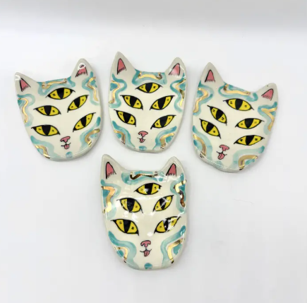 Little Five Eyed Cat Dish