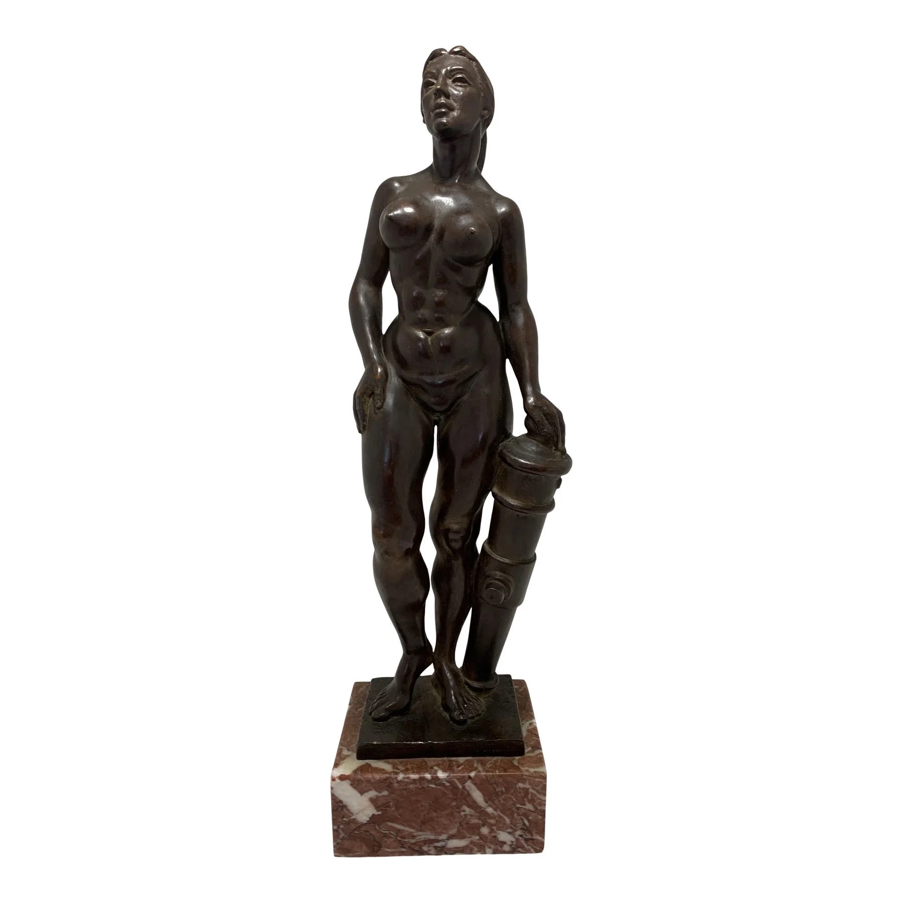 Spero Anargyros Bronze Sculpture Woman with Cannon 1970s