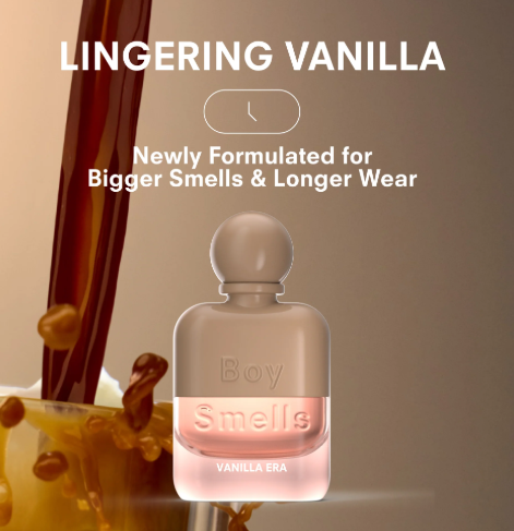 A newly formulated 50ml fine fragrance by Boy Smells, offering lingering vanilla scent for longer wear.