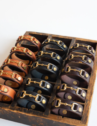 Elevate your accessories collection with rows of heritage-quality American-made bracelets.