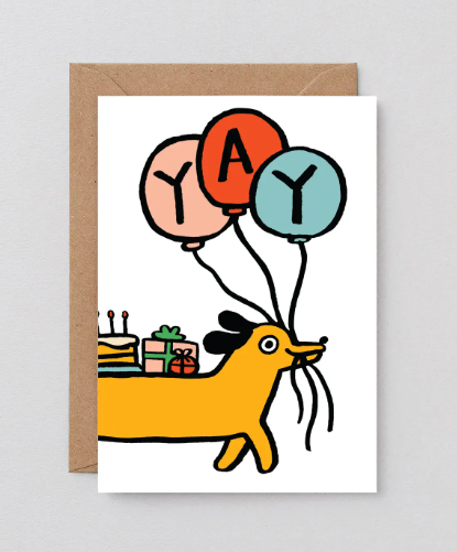 Birth-Yay Sausage Dog Birthday Card
