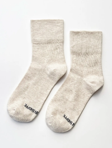 Transition seamlessly from work to weekend with the versatile Oatmeal Sneaker Socks by Le Bon Shoppe.