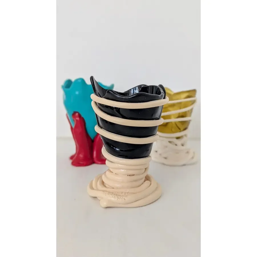 I need this Trio of Gaetano PesceResin Vessels  Postmodern Icons from the  Fish Design Era Going Beyond Thrifting: Discover Unique Vintage Finds  Online Black & Gold Vintage Furniture Decorative Arts Home