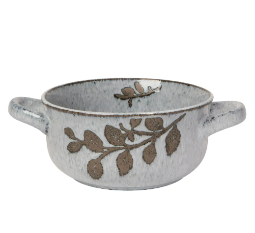 A minimalist Fog Revive Bowl by Danica Heirloom in a soft grey mist color with a textured recycled finish.