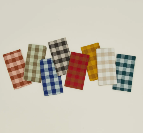 Essential Gingham Dinner Napkins by Hawkins New York in vibrant color options.