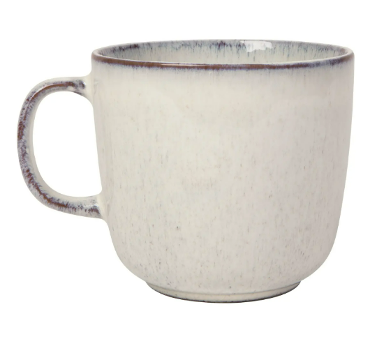 Backside of the Chalk Revive Mug by Danica Heirloom, sustainable 20 oz coffee mug in a neutral chalk color, ideal for eco-conscious home decor and large servings.