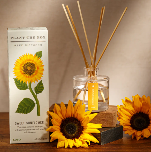 Add a touch of natural elegance to your decor with the KOBO Sweet Sunflower Diffuser, beautifully styled alongside fresh yellow blooms.