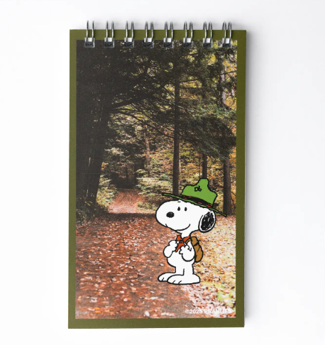 Adventure awaits with the Snoopy Scout Mini Notebook, showcasing a delightful outdoor trail scene that is perfect for on-the-go notes.