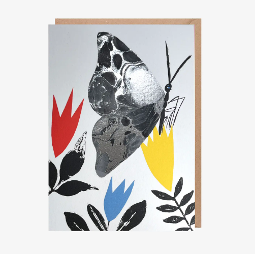 Butterfly & Flowers Greeting Card