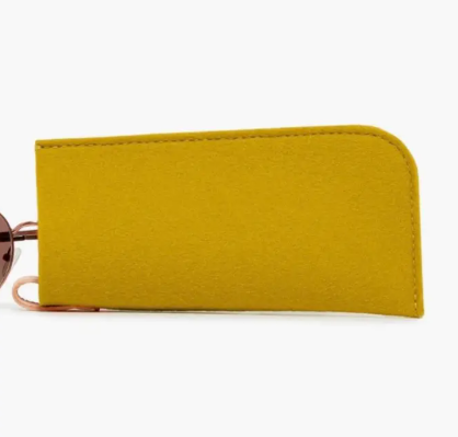 Classic Merino Wool Eyeglass Sleeve by graf lantz in Dijon with soft felt texture.