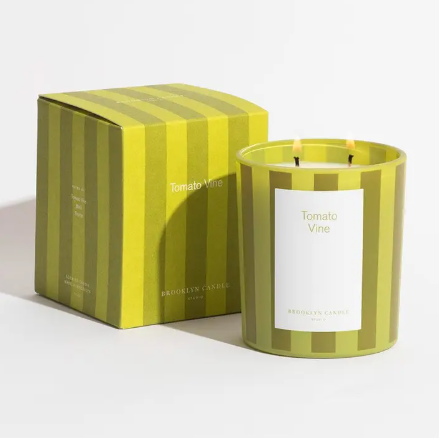 Bring an artistic touch to your modern tablescape with a premium culinary-themed garden candle that comes in a matching striped gift presentation box.