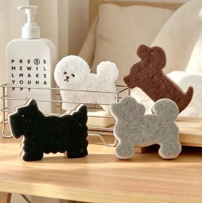 4PCS Dog-Shaped Dish Sponge