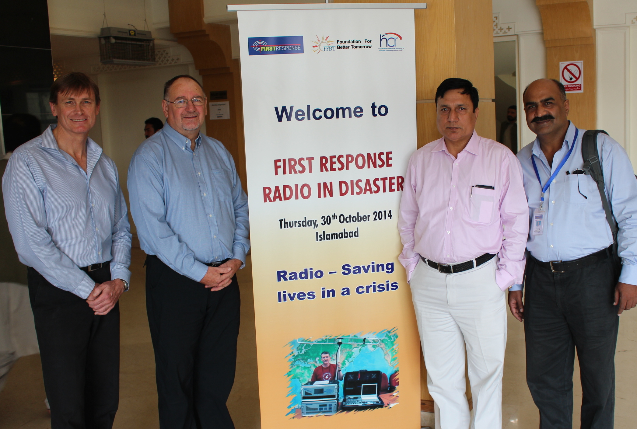 HCR's Jon Hargreaves, Ross James and Hazeen Latif with Shaikh Wasim Ahmed, CEO of FFTB