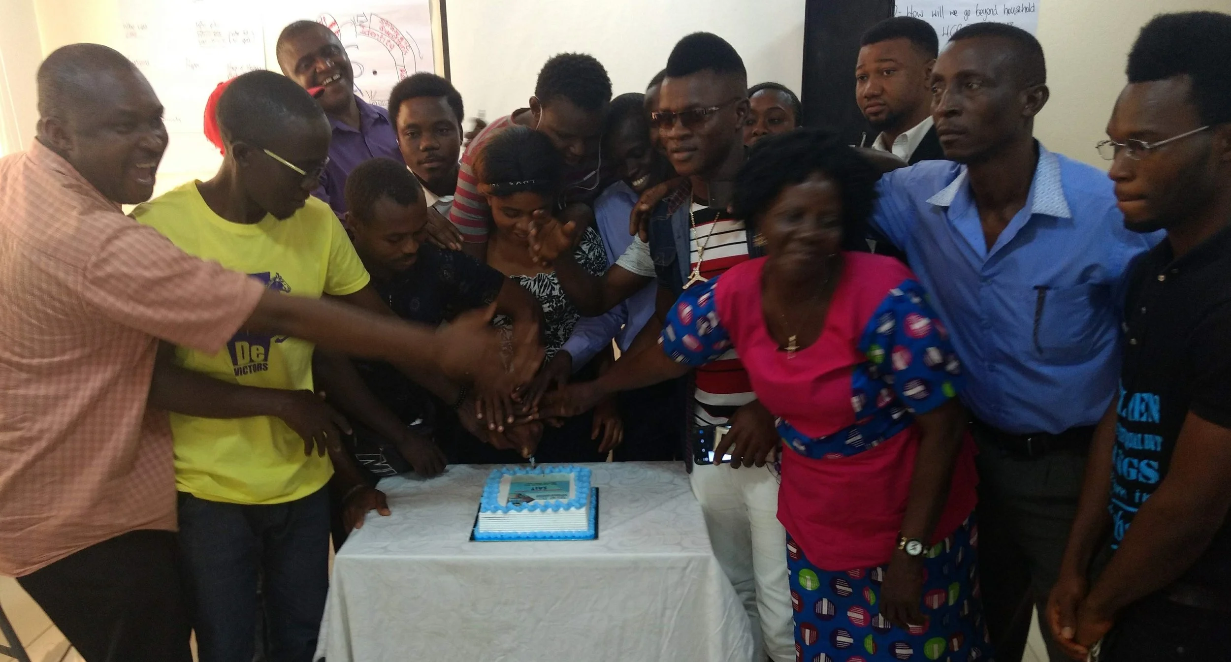 BBN and community volunteers celebrate 3 years of AVS, Freetown, Jan 2019. (HCR UK, 2019)