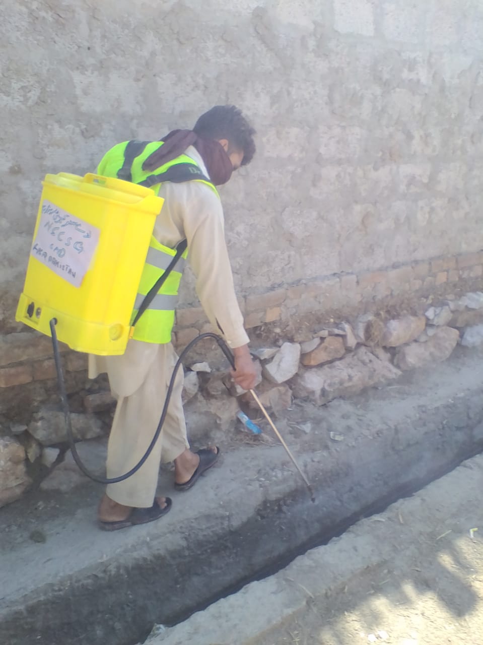 NSCSG volunteer winning the battle against mosquitoes