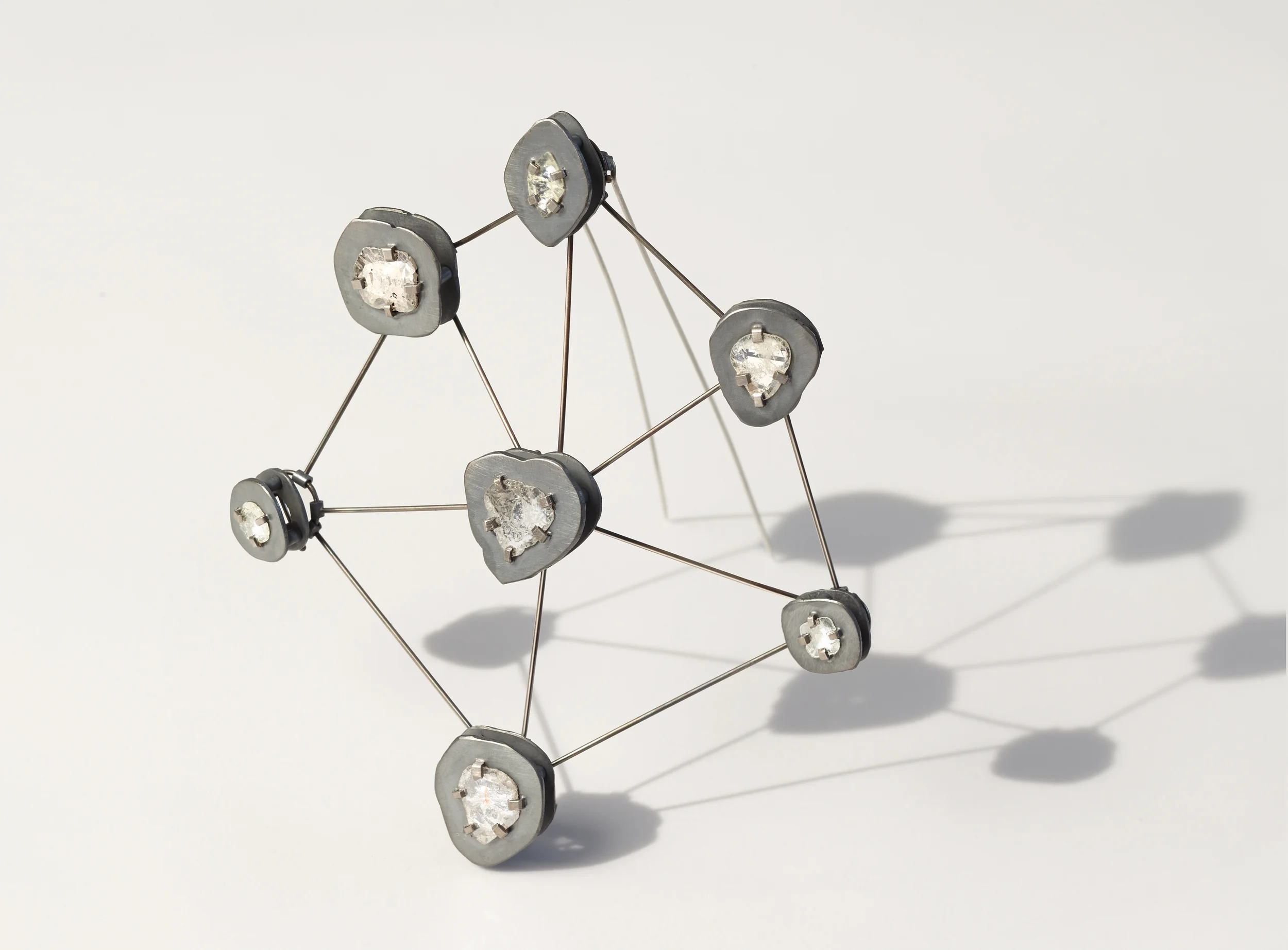 Diamond Web Brooch