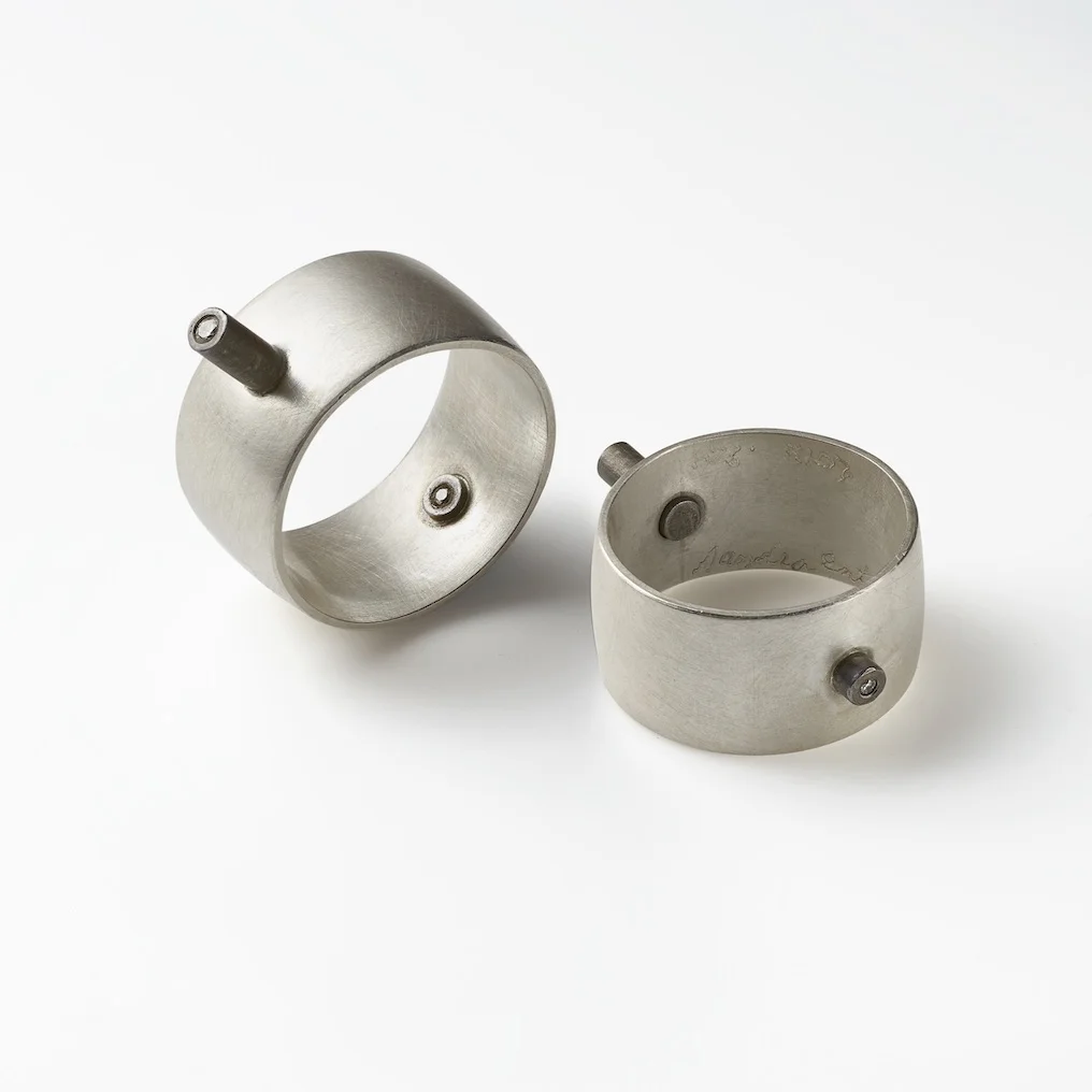 Double Post Ring in Sterling