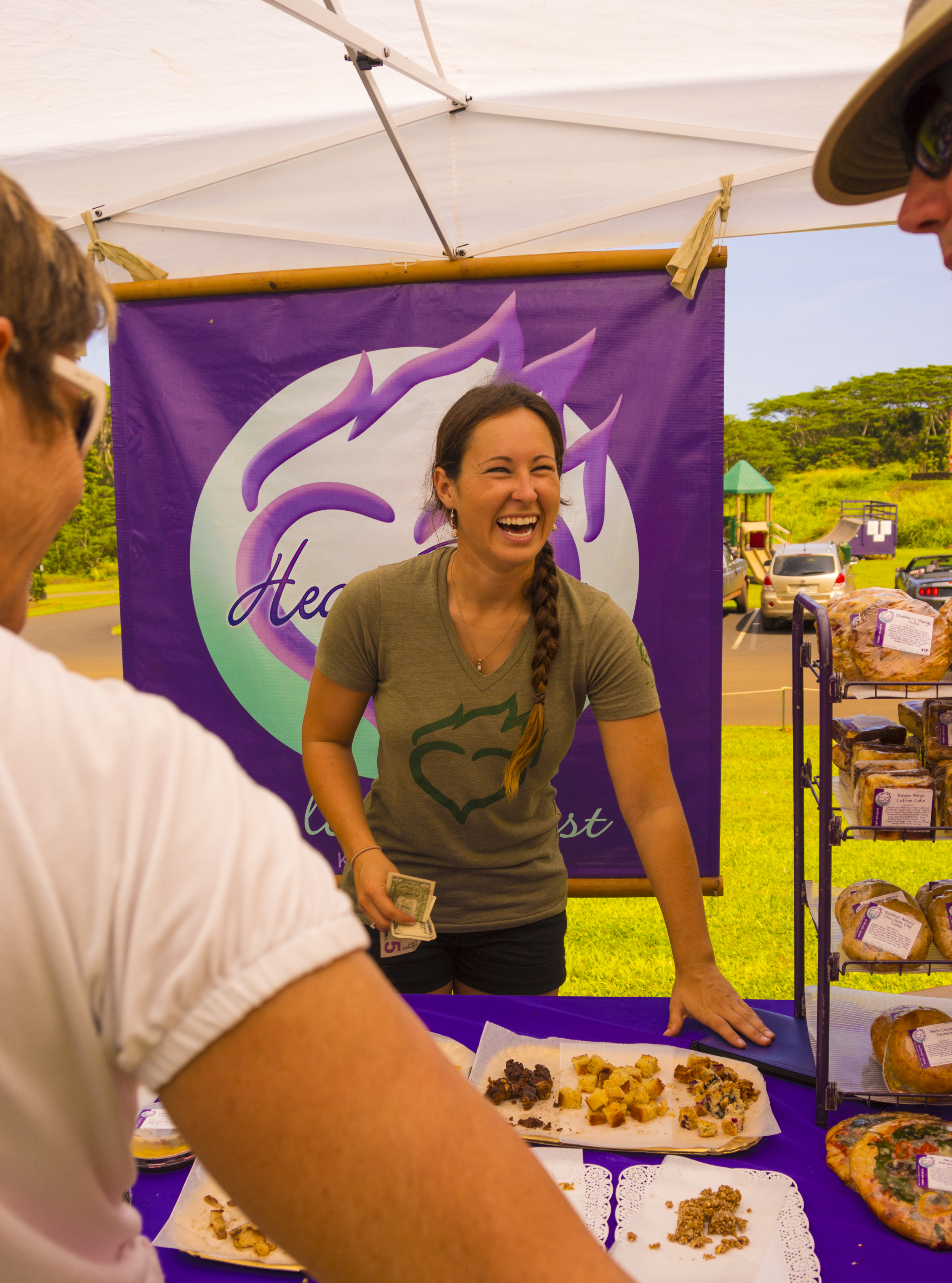One of the wonderful folks from the Heart Flame Bakery at the Kilauea Farmers Market on Kauai.