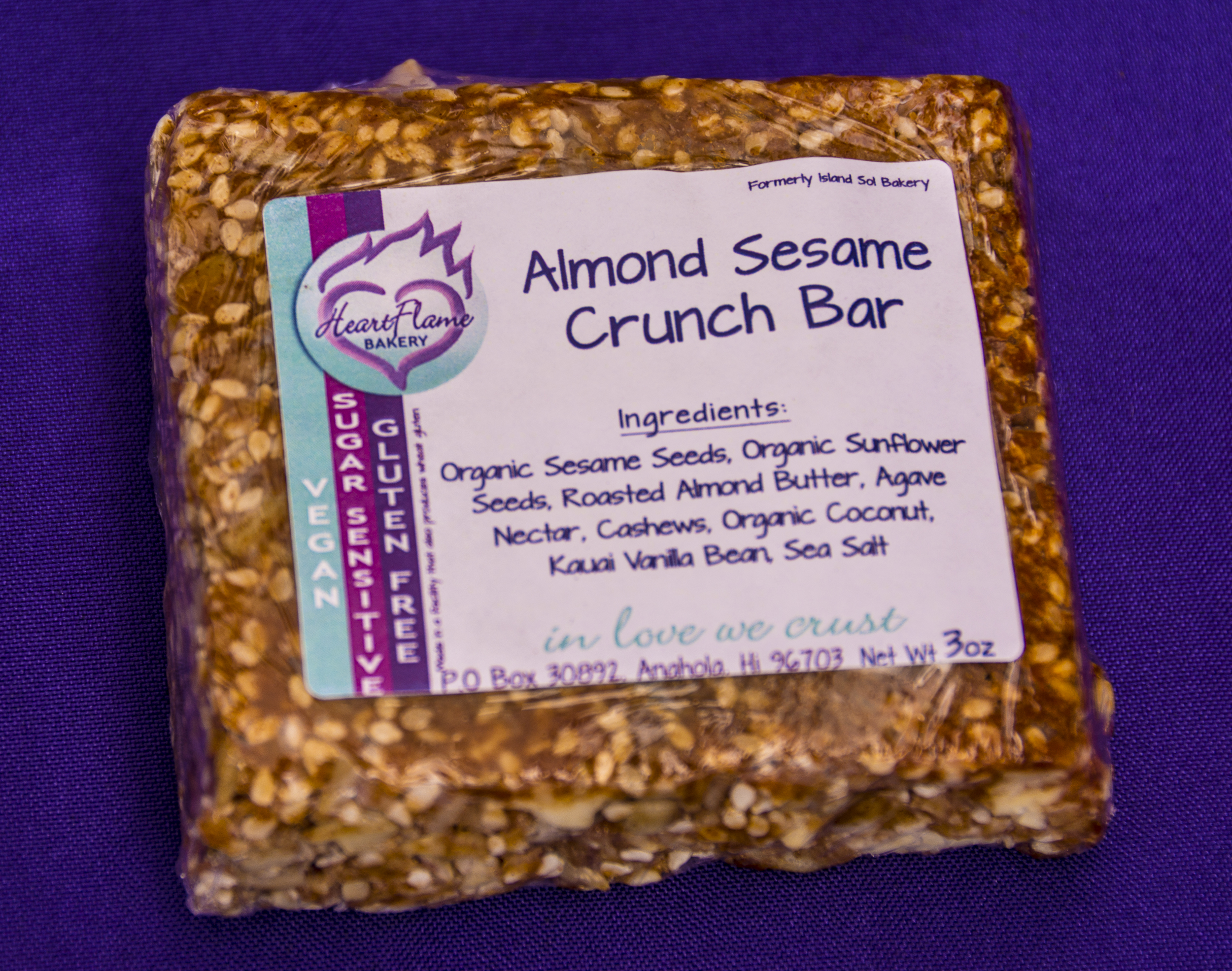 The absolutely addictive Almond Sesame Crunch Bar. It should be classified as a controlled substance. 
