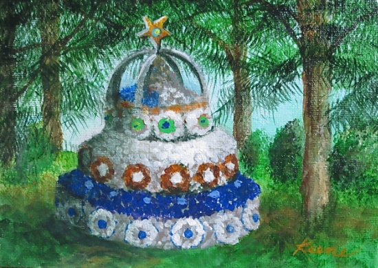 Anniversary Cake 5" x 7" Acrylic on canvas panel NFS