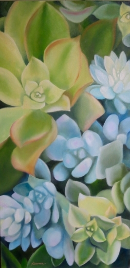Succulently 24" x 12" Oil on museum wrapped canvas $350 